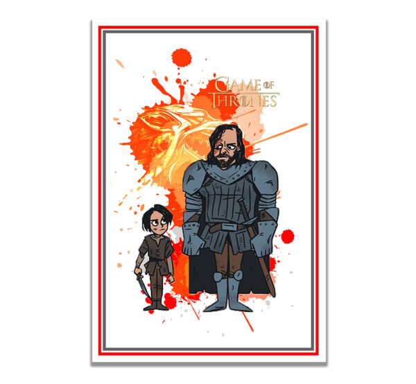 Arya Stark and Mountain Doodle Poster