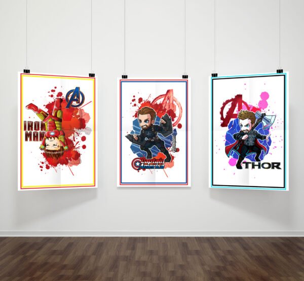 Avengers Trio Doodle Posters Combo