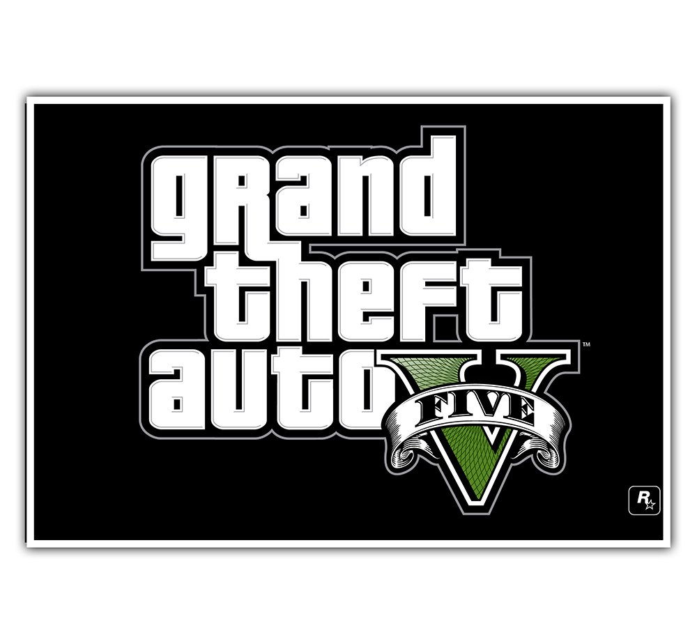 GTA V Logo Poster | Grand Theft Auto V - Golden Glyph