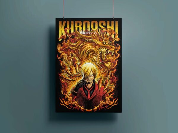 One Piece Sanji Poster Mockup