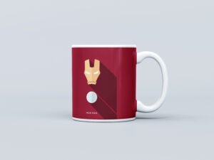 Iron Man Logo Printed Ceramic Mug | Coffee Mug | Designer Mug | Mug for Kids | Mug for Friend, Birthday Gif