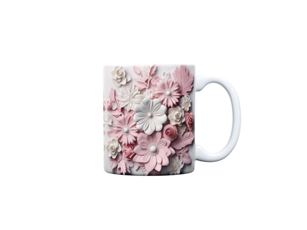 3D Elegant Floral Bloom Ceramic Coffee Mug