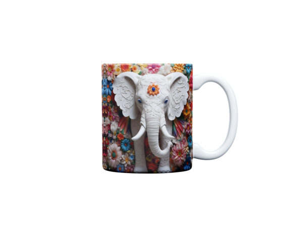 3D Enchanted Garden Elephant Ceramic Coffee Mug