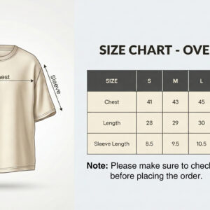 Oversize French Terry T-Shirt Size Chart
